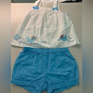 Gymboree (outlet) Girls 3T Rainbow Cabana 2 piece bubble shorts set EEUC